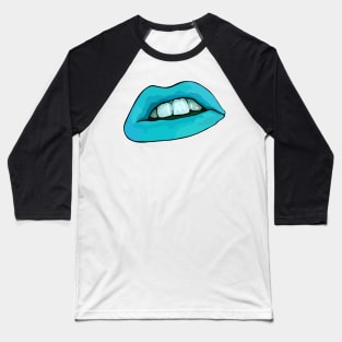 Blue lips Baseball T-Shirt